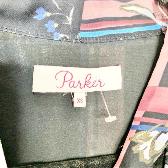 Parker Tie Neck Long Sleeve Blouson Dress - Picture 5 of 5